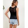 imageBlooming Jelly Women Crochet Top Summer Going Out Tank Tops Crew Neck Sleeveless Crop White Top OutfitsBlack