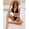imageBlooming Jelly Women High Waisted Bikini Sets Tummy Control Swimsuits Color Block Two Piece Drawstring Bathing SuitBlack New