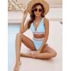imageBlooming Jelly Women High Waisted Bikini Sets Tummy Control Swimsuits Color Block Two Piece Drawstring Bathing SuitBlue New