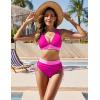 imageBlooming Jelly Women High Waisted Bikini Sets Tummy Control Swimsuits Color Block Two Piece Drawstring Bathing SuitPink062