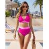 imageBlooming Jelly Women High Waisted Bikini Sets Tummy Control Swimsuits Color Block Two Piece Drawstring Bathing SuitPink062