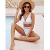 imageBlooming Jelly Women High Waisted Bikini Sets Tummy Control Swimsuits Color Block Two Piece Drawstring Bathing SuitWhite New