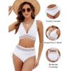 imageBlooming Jelly Women High Waisted Bikini Sets Tummy Control Swimsuits Color Block Two Piece Drawstring Bathing SuitWhite New