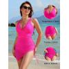 imageBlooming Jelly Women One Piece Swim Dress Tummy Control Swimsuits Slimming Mesh Sheer Sarong Wraps Bathing SuitHot Pink
