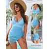 imageBlooming Jelly Women One Piece Swim Dress Tummy Control Swimsuits Slimming Mesh Sheer Sarong Wraps Bathing SuitSky Blue