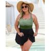 imageBlooming Jelly Women Plus Size One Piece Swimsuit Swim Dress Modest Tummy Control Bathing Suits Criss Cross Swim SuitsBlack Army Green