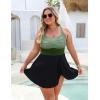 imageBlooming Jelly Women Plus Size One Piece Swimsuit Swim Dress Modest Tummy Control Bathing Suits Criss Cross Swim SuitsBlack Army Green