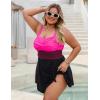 imageBlooming Jelly Women Plus Size One Piece Swimsuit Swim Dress Modest Tummy Control Bathing Suits Criss Cross Swim SuitsBlack Pink