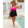 imageBlooming Jelly Women Plus Size One Piece Swimsuit Swim Dress Modest Tummy Control Bathing Suits Criss Cross Swim SuitsBlack Pink