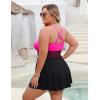 imageBlooming Jelly Women Plus Size One Piece Swimsuit Swim Dress Modest Tummy Control Bathing Suits Criss Cross Swim SuitsBlack Pink