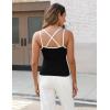 imageBlooming Jelly Women Ribbed Tank Tops with Built in Shelf Bras Sleeveless Camisole Tops Summer Cami 2025Black 2