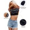 imageBlooming Jelly Women Ribbed Tank Tops with Built in Shelf Bras Sleeveless Camisole Tops Summer Cami 2025Black Striped