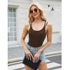 imageBlooming Jelly Women Ribbed Tank Tops with Built in Shelf Bras Sleeveless Camisole Tops Summer Cami 2025Brown