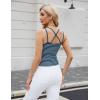 imageBlooming Jelly Women Ribbed Tank Tops with Built in Shelf Bras Sleeveless Camisole Tops Summer Cami 2025Cyan Striped