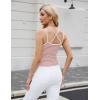 imageBlooming Jelly Women Ribbed Tank Tops with Built in Shelf Bras Sleeveless Camisole Tops Summer Cami 2025Pink2 Striped