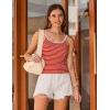 imageBlooming Jelly Women Ribbed Tank Tops with Built in Shelf Bras Sleeveless Camisole Tops Summer Cami 2025Red Striped