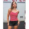 imageBlooming Jelly Women Ribbed Tank Tops with Built in Shelf Bras Sleeveless Camisole Tops Summer Cami 2025Red Striped