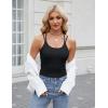 imageBlooming Jelly Women Ribbed Tank Tops with Built in Shelf Bras Sleeveless Camisole Tops Summer Cami 2025Solid Black