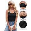 imageBlooming Jelly Women Ribbed Tank Tops with Built in Shelf Bras Sleeveless Camisole Tops Summer Cami 2025Solid Black