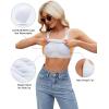 imageBlooming Jelly Women Ribbed Tank Tops with Built in Shelf Bras Sleeveless Camisole Tops Summer Cami 2025Solid White