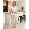 imageBlooming Jelly Women Silk Pajamas Set 2 Piece Satin PJ Sets Long Sleeve with Tie Lounge SleepwearApricot