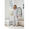 imageBlooming Jelly Womens 2 Piece Pajama Sets Fall Ribbed Color Block Lounge Set Fleece Long Sleeve Pj Sleepwear PocketsGrey