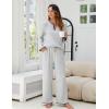 imageBlooming Jelly Womens 2 Piece Pajama Sets Fall Ribbed Color Block Lounge Set Fleece Long Sleeve Pj Sleepwear PocketsGrey