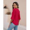 imageBlooming Jelly Womens 34 Length Sleeve Tops Dressy Casual Business Blouses Ruffle V Neck Summer Work ShirtsRed