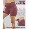 imageBlooming Jelly Womens 5quot Biker Shorts High Waisted Compression Tummy Control Gym Athletic Workout Shorts with PocketsWine Red