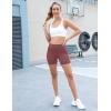 imageBlooming Jelly Womens 5quot Biker Shorts High Waisted Compression Tummy Control Gym Athletic Workout Shorts with PocketsWine Red
