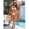 imageBlooming Jelly Womens Bathing Suit Cover Up 34 Sleeve Mesh Swimsuit Coverup Long Floral Beach Lace Kimono Summer CardiganBrown
