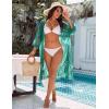 imageBlooming Jelly Womens Bathing Suit Cover Up 34 Sleeve Mesh Swimsuit Coverup Long Floral Beach Lace Kimono Summer CardiganDark Green
