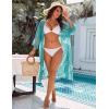 imageBlooming Jelly Womens Bathing Suit Cover Up 34 Sleeve Mesh Swimsuit Coverup Long Floral Beach Lace Kimono Summer CardiganPea Green