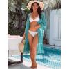 imageBlooming Jelly Womens Bathing Suit Cover Up 34 Sleeve Mesh Swimsuit Coverup Long Floral Beach Lace Kimono Summer CardiganPea Green