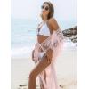 imageBlooming Jelly Womens Bathing Suit Cover Up 34 Sleeve Mesh Swimsuit Coverup Long Floral Beach Lace Kimono Summer CardiganPink