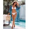 imageBlooming Jelly Womens Bathing Suit Cover Up 34 Sleeve Mesh Swimsuit Coverup Long Floral Beach Lace Kimono Summer CardiganTeal Chathams Blue