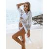 imageBlooming Jelly Womens Bathing Suit Cover Up 34 Sleeve Mesh Swimsuit Coverup Long Floral Beach Lace Kimono Summer CardiganWhite