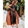 imageBlooming Jelly Womens Bathing Suit Cover Up Crochet Swimsuit Coverup Hollow Out Bikini Sleeveless Long Beach DressBlack