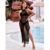 imageBlooming Jelly Womens Bathing Suit Cover Up Crochet Swimsuit Coverup Hollow Out Bikini Sleeveless Long Beach DressBlack