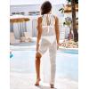 imageBlooming Jelly Womens Bathing Suit Cover Up Crochet Swimsuit Coverup Hollow Out Bikini Sleeveless Long Beach DressWhite