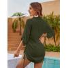 imageBlooming Jelly Womens Bathing Suit Cover Ups Bikini Swimsuit Coverup Drawstring Beach Dress ShirtArmy Green