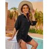 imageBlooming Jelly Womens Bathing Suit Cover Ups Bikini Swimsuit Coverup Drawstring Beach Dress ShirtBlack