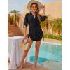 imageBlooming Jelly Womens Bathing Suit Cover Ups Bikini Swimsuit Coverup Drawstring Beach Dress ShirtBlack