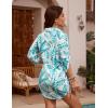 imageBlooming Jelly Womens Bathing Suit Cover Ups Bikini Swimsuit Coverup Drawstring Beach Dress ShirtBlue Leaf