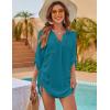 imageBlooming Jelly Womens Bathing Suit Cover Ups Bikini Swimsuit Coverup Drawstring Beach Dress ShirtBluegreen