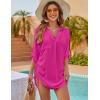 imageBlooming Jelly Womens Bathing Suit Cover Ups Bikini Swimsuit Coverup Drawstring Beach Dress ShirtBright Pink