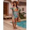 imageBlooming Jelly Womens Bathing Suit Cover Ups Bikini Swimsuit Coverup Drawstring Beach Dress ShirtPrint Multicolor Leaf