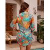 imageBlooming Jelly Womens Bathing Suit Cover Ups Bikini Swimsuit Coverup Drawstring Beach Dress ShirtPrint Multicolor Leaf