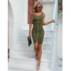 imageBlooming Jelly Womens Bodycon Ruched Dresses Sleeveless Sexy Summer Button Down Mini Tank Dress Tight Ribbed Knit SundressesArmy Green