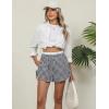 imageBlooming Jelly Womens Boxer Shorts Gingham Pajama Summer Casual High Waisted Shorts Plaid Lounge Sleep Y2k Beach BottomsBlack White Plaid